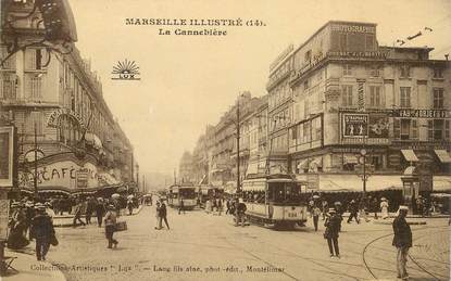 CPA FRANCE 13 "Marseille, la Cannebière" / TRAMWAY