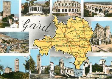 / CPSM FRANCE 30 "Gard" /  CARTE GEOGRAPHIQUE