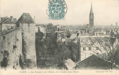 CPA FRANCE 14 "Caen, les Remparts du Chateau et le clocher Saint Pierre"
