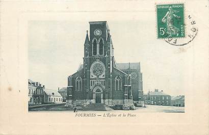 / CPA FRANCE 59 "Fourmies, l'église et la place"