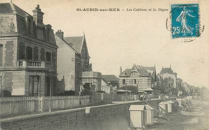 CPA FRANCE 14 "Saint Aubin sur Mer, les cabines et la Digue"