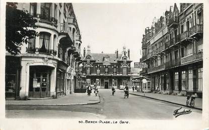 / CPSM FRANCE 62 "Berck plage, la gare"