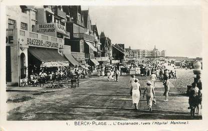 / CPSM FRANCE 62 "Berck plage, l'esplanade" / COMMERCE