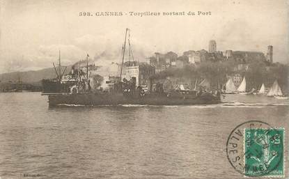 CPA FRANCE 06 "Cannes, le torpilleur sortant du port"