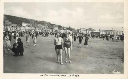 / CPSM FRANCE 62 "Boulogne sur Mer, la plage"