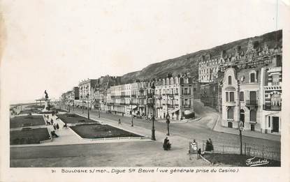 / CPSM FRANCE 62 "Boulogne sur Mer, digue Sainte Beuve"