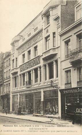 / CPA FRANCE 62 "Boulogne sur Mer, maisons Ad Lacroix" / VETEMENTS