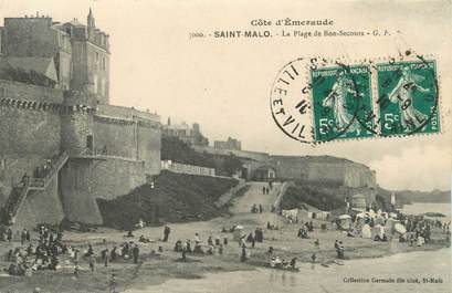  / CPA FRANCE 35 "Saint Malo, la plage de Bon secours"