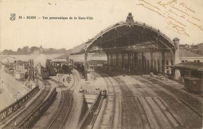 CPA FRANCE 21 "Dijon, vue panoramique de la gare" / TRAIN