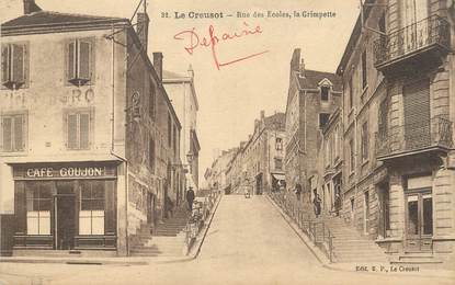 / CPA FRANCE 71 "Le Creusot, rue des écoles, la grimpette"