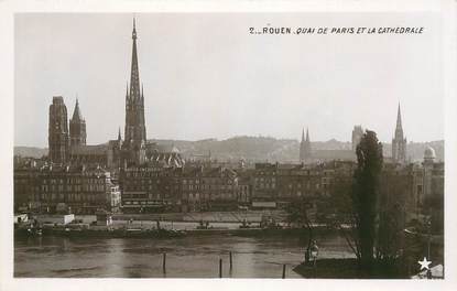CPA FRANCE 76 "Rouen, quai de Paris et la cathédrale" / Ed. ETOILE