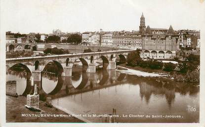 / CPSM FRANCE 82 "Montauban, le vieux pont et le musée Ingres"