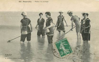 CPA FRANCE 76 "Pourville, la pêche à la crevette"
