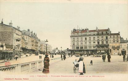 CPA FRANCE 26 "Valence, terrasse Championnet et place de la République"