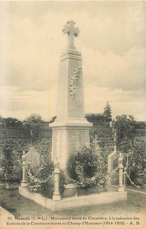 / CPA FRANCE 37 "Monnaie, monument élevé au cimetière"