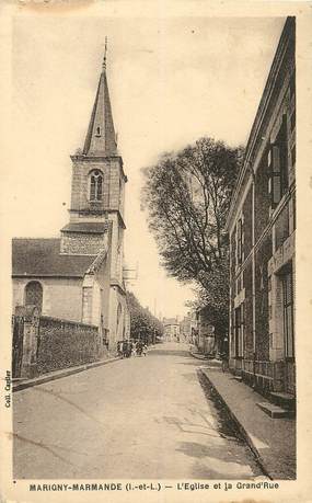 / CPA FRANCE 37 "Marigny Marmande, l'église et la grande rue"