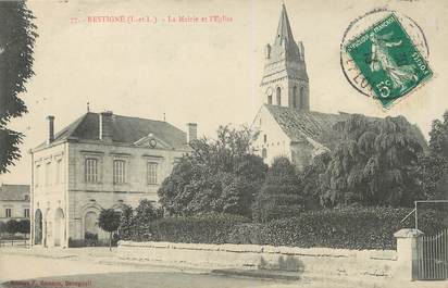 / CPA FRANCE 37 "Restigné, la mairie et l'église"