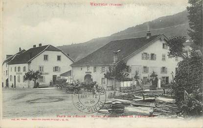 CPA FRANCE 88 " Ventron, place de l'Eglise, Hotel Martin et café de l'espérance"