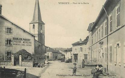 CPA FRANCE 88 " Vincey, place de la mairie , Epicerie, Mercerie "