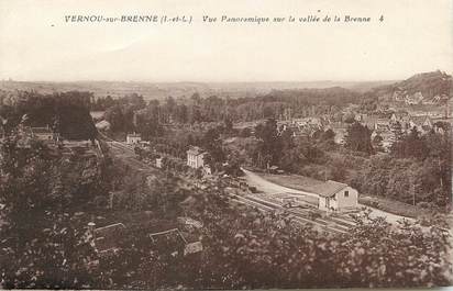 / CPA FRANCE 37  "Vernou sur Brenne, vue panoramique sur la vallée de la Brenne" / GARE
