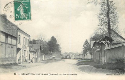 / CPA FRANCE 80 "Lignères Chatelain, rue d'Aumale"