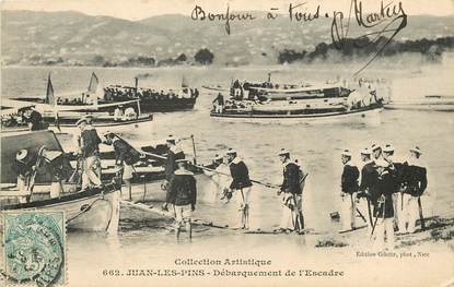 CPA FRANCE 06 "Juan les Pins, débarquement de l'Escadre" / MILITAIRE