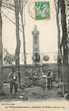  / CPA FRANCE 80 "Villers Bretonneux" / MONUMENT AUX MORTS