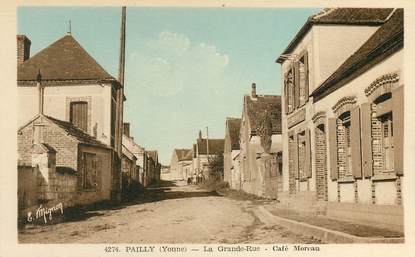 CPA FRANCE 89  "Pailly, la Grande rue, café Moreau"