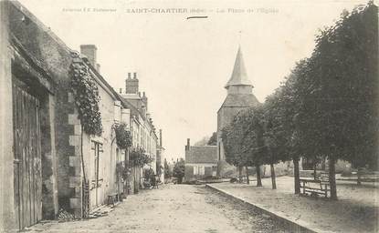  / CPA FRANCE 36 "Saint Chartier, la place de l'église"