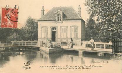 CPA FRANCE 89 "Malay le Grand, prise d'eau du canal d'Amenée de l'usine hydraulique de Maillot"