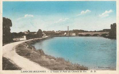 CPA FRANCE 89 "Laroche Migennes, L'Yonne et pont du Chemin de Fer"