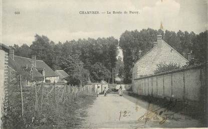 CPA FRANCE 89 " Chamvres, la route de Paroy"