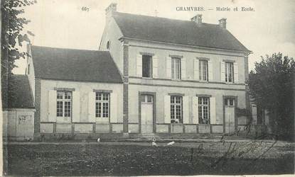 CPA FRANCE 89 " Chamvres, mairie et Ecole"