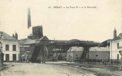 / CPA FRANCE 62 "Bruay la fosse nr1 et la passerelle" / MINES