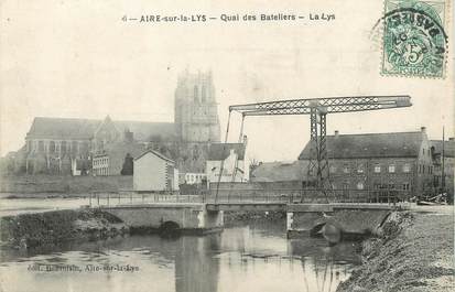 / CPA FRANCE 62 "Aire sur La Lys, quai des bateliers, la Lys"