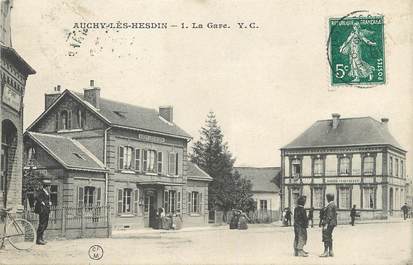 / CPA FRANCE 62 "Auchy Lès Hesdin, la gare"