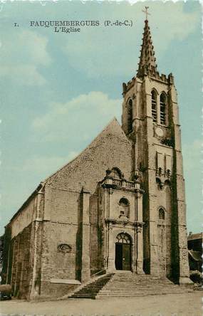 / CPSM FRANCE 62 "Fauquembergues, l'église"