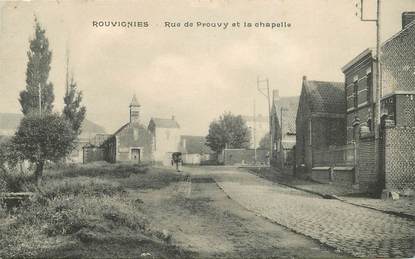 CPA FRANCE 59  "Rouvignies, rue de Prouvy et la chapelle"