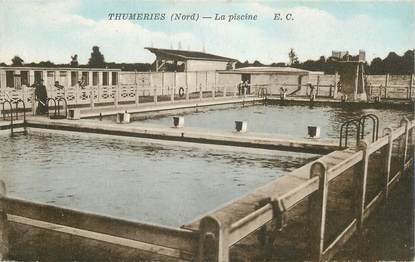 CPA FRANCE 59  " Thumeries, la piscine"