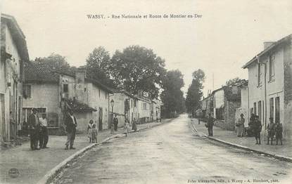 CPA FRANCE 52 "Wassy, rue Nationale et rte de Montier en Der"