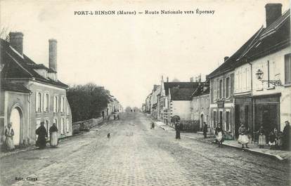 / CPA FRANCE 51 "Port à Binson, route Nationale vers Epernay"
