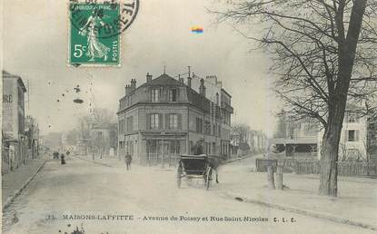 CPA FRANCE 78 "Maisons Laffitte, avenue de Poissy et rue Saint Nicolas"