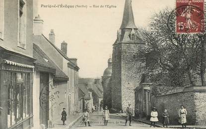 CPA FRANCE 72 "Parigné l'Evêque, rue de l'Eglise"