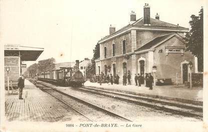 CPA FRANCE 72 "Pont de Braye, la gare" / TRAIN