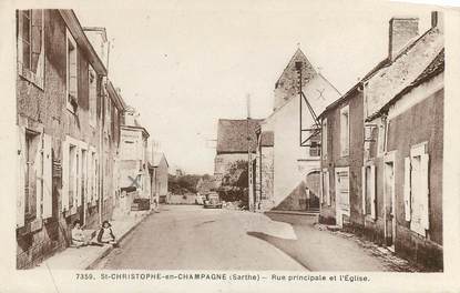 CPA FRANCE 72 "Saint Christophe en Champagne, la rue principale"