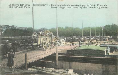 CPA FRANCE 60 "Compiègne, pont de chalands construit par le génie français"