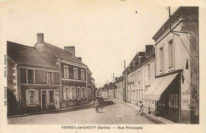 CPA FRANCE 72 " Verneil le Chétif, rue principale"