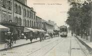 50 Manche CPA FRANCE 50 "Cherbourg, la rue de l'abbaye" / TRAMWAY