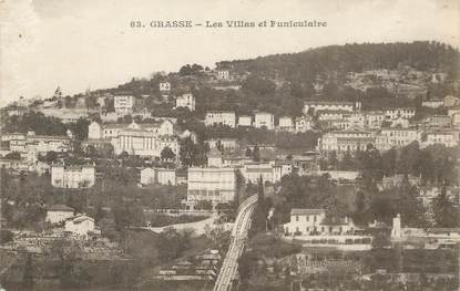 / CPA FRANCE 06 "Grasse, les villas et funiculaire"