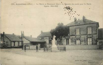 / CPA FRANCE 03 "Gennetines, la mairie et le monument aux morts"